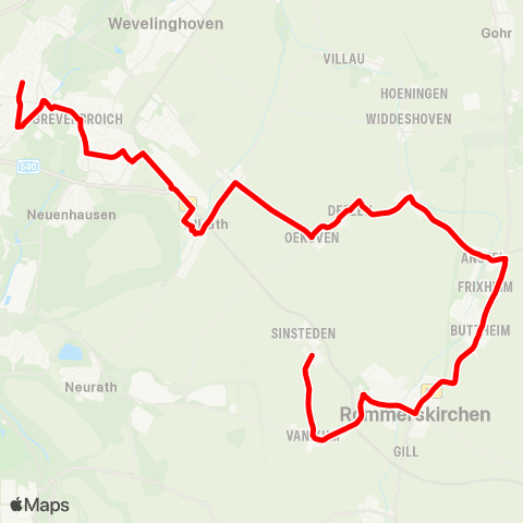 VRR Rommerskirchen - Grevenbroich map
