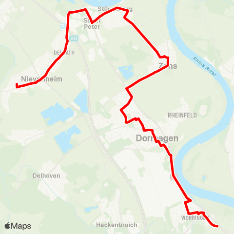 VRR Dormagen Schulzentrum - Dormagen Broich map