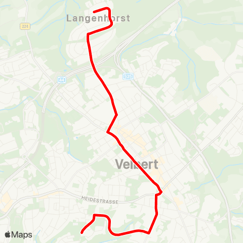 VRR Velbert ZOB - Baudezernat - Velbert Am Grünewald map