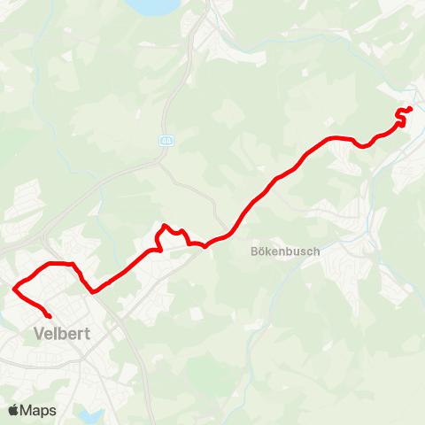 VRR Velbert Nierenhof - Velbert ZOB map