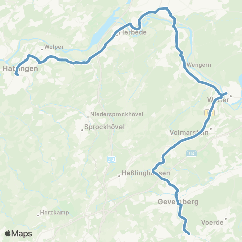 VRR Ennepetal Bus Bf - Hattingen Mitte map