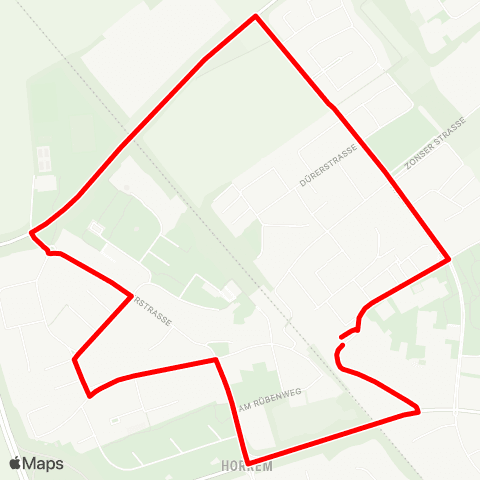 VRR Rheinfeld - Marktplatz - Dormagen Bf. - Hackenbroich map