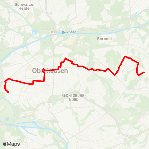 VRR OB-Fröbelplatz - OB-Alstaden - OB-Hbf. E-Frintrop - E-Borbeck Bf. map