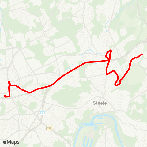 VRR Heisingen - Essen Hbf - Kray - Leithe map