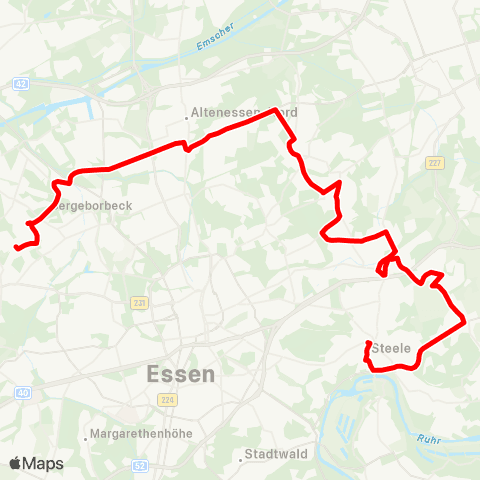 VRR Borbeck - Altenessen - Katernberg - Schonnebeck - Kray - Steele map