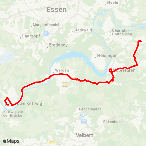 VRR Burgaltendorf - Kupferdreh - Werden - Kettwig map