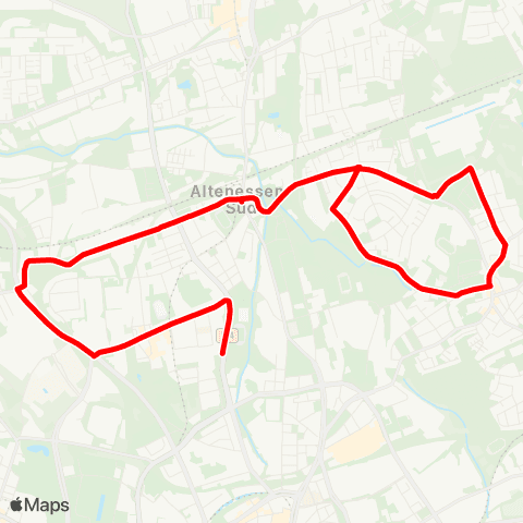 VRR Stadtwiese - Hövelstr. - Tuttmannstr. - Altenessen Bf map