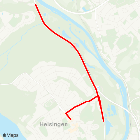 VRR Heisingen Kirche - Rote Mühle - Sartoriusstr. map