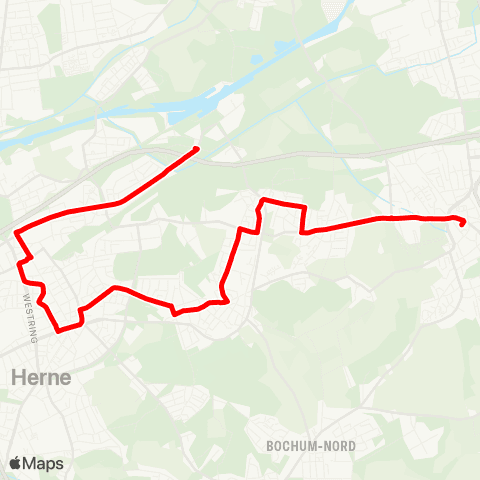 VRR (HER-Horsthausen - ) Herne Bf - Sodingen - HER-Holthausen - Castrop Münsterplatz map