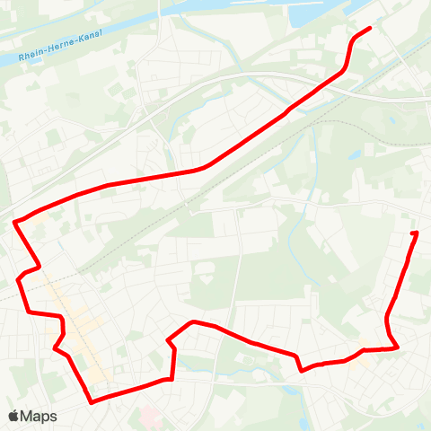 VRR Einsatzwagen zur Linie 311 HER-Horsthausen - Herne Bf - Sodingen - HER-Holthausen - Castrop-Rauxel Münsterplatz map