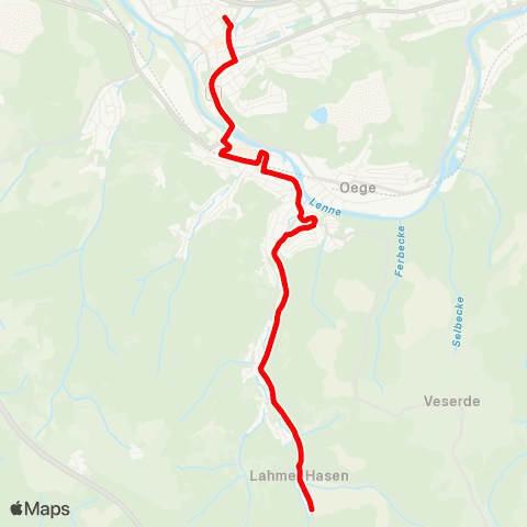 VRR Obernahmer - Hohenlimburg Bf - Realschule Hohenlimburg - Auf dem Dreische - Wesselbach map