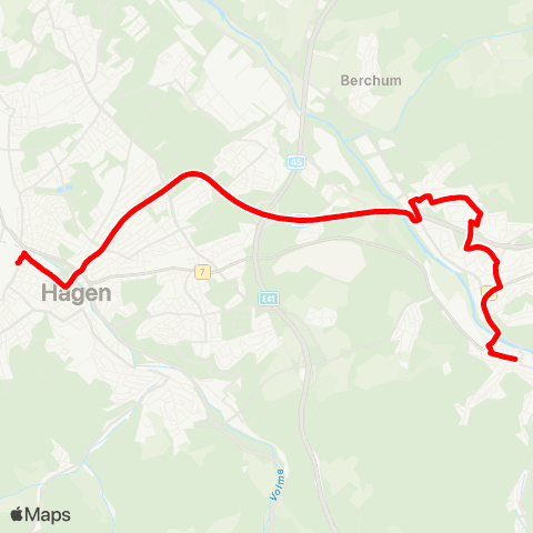 VRR HA-Hohenlimburg Bf. - Elsey - Reh - Landgericht - Stadtmitte - Hagen Hbf. map