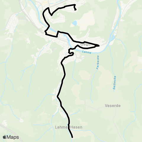 VRR Obernahmer - Nimmertal - Benekestr. - Hohenlimburg Bf - Elsey - Im Sibb map