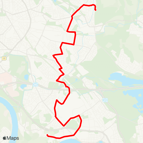 VRR D-Itter, Am Farnacker - Sportpark Niederheid - Holthausen - D-Eller Mitte - D-Gerresheim, Waldfriedhof map