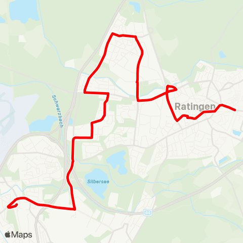 VRR Ratingen Ost - Tiefenbroich - Ratingen West - D-Unterrath map