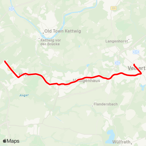 VRR Ratingen-Hösel - Heiligenhaus - Velbert ZOB map