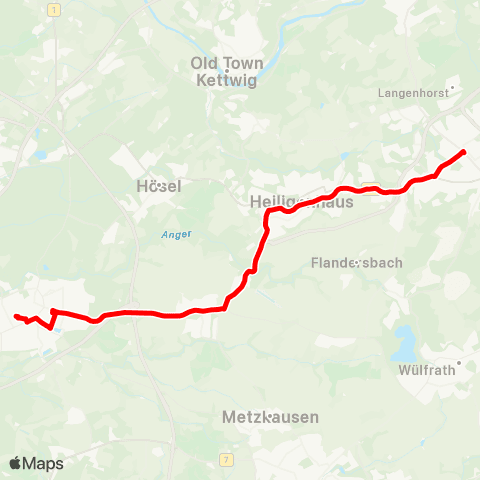 VRR Velbert ZOB - Heiligenhaus - Ratingen Ost - Ratingen Mitte map