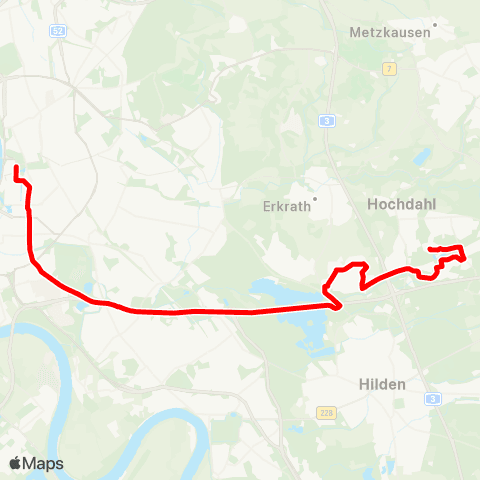 VRR Erkr., Hochdahler Markt - Hochd., Schulzentr. - Erkrath-Unterfeldhaus - D-Heinrich-Heine-Allee map