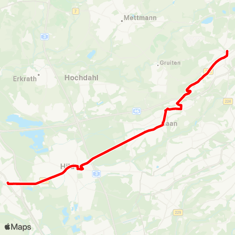 VRR D-Benrath - Hilden - Hilden Mitte - Haan Bf - Wuppertal-Vohwinkel Bf map