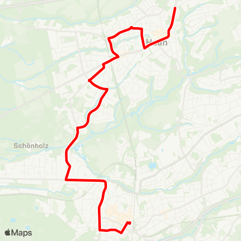 VRR Solingen Hbf - Solingen-Vogelpark - Haan Bf - Haan, Markt - Haan, Robert-Koch-Str. map