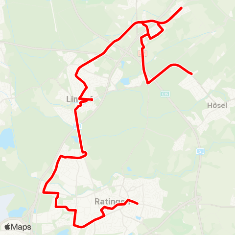VRR Ratingen Ost - West - Tiefenbroich - Lintorf - Breitscheid - Ratingen-Hösel map