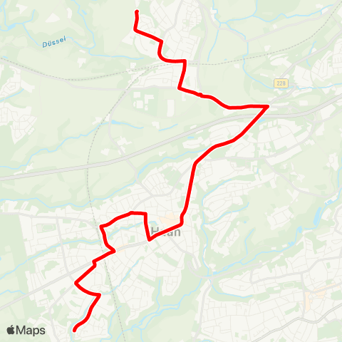 VRR Haan-Gruiten, Sinterstraße - Haan-Gruiten - Haan, Markt - Haan Bf - Haan, Hülsberger Busch map