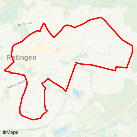 VRR Ratingen Ost - Auf der Aue - Ratingen Mitte - Ratingen Süd - Ratingen Ost map