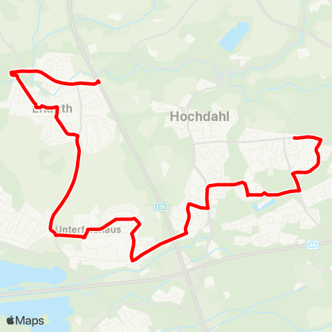 VRR Erkrath-Millrath - Hochdahler Markt - Kempen - Unterfeldhaus - Erkrath - Erkrath, Haus Brück map