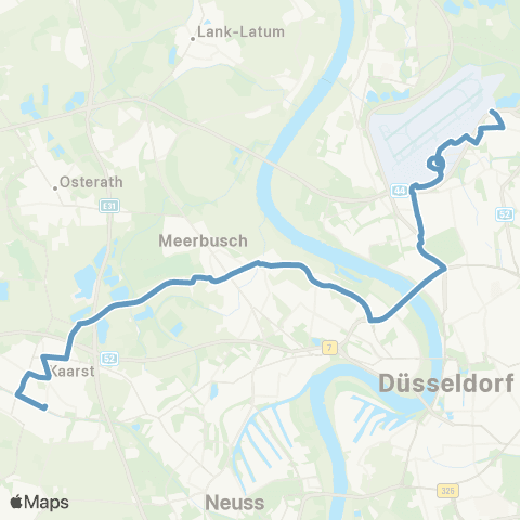 VRR Kaarster Bf - Mb.-Büderich, Landsknecht - D-Nordfriedhof - D-Flughafen Bf map