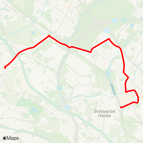 VRR Sterkrade Bf - Hagelkreuz - OB-Holten Bf - Holten Markt map