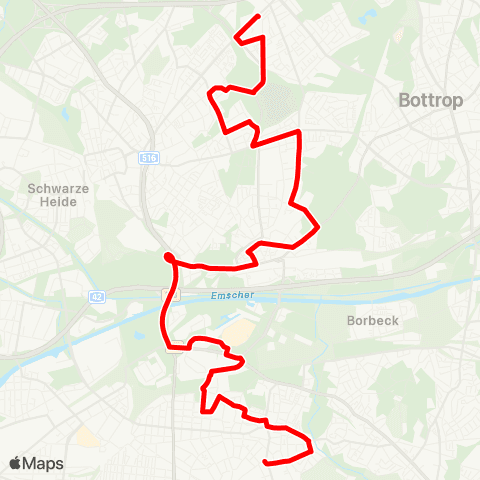 VRR Wehrstr. - Dümpten - Knappenmarkt - Neue Mitte - Tackenberg - Spechtstr. map
