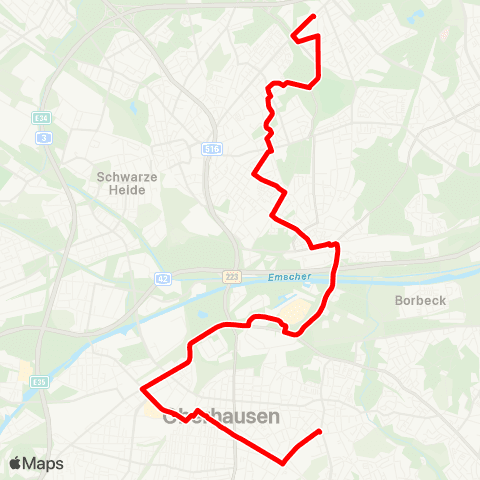 VRR Spechtstr. - Tackenberg - Osterf. - Neue Mitte - OB-Hbf. - Wehrstr. map