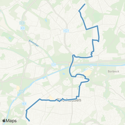 VRR Taunusstr. - Tackenberg - Osterfeld Neue Mitte - OB-Hbf. - Fröbelplatz map