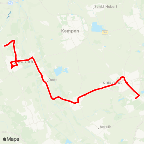 VRR Grefrath - Mülhausen - Oedt - Vorst - Tönisvorst-St.Tönis map