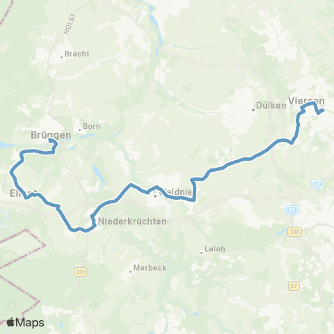 VRR Brüggen - Niederkrüchten - Waldniel - Viersen map