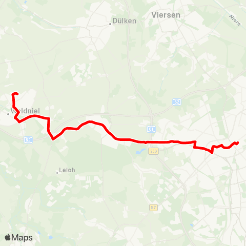 VRR MG Hbf - Hardt - Waldniel map