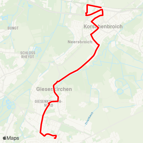 VRR Giesenkirchen - Trietenbroich - Korschenbroich map
