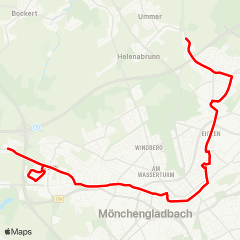 VRR Winkeln - Venn - Waldhausen - MG Hbf - Eicken - Bettrath - Lockhütte map