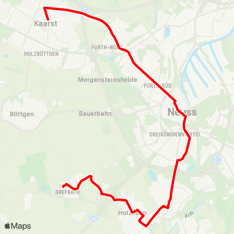 VRR Kaarst,Hoferhof -  - Grefrath, Stephanusstraße map