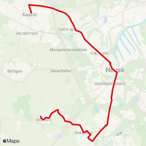 VRR Grefrath -  - Neusserfurth-Nord map
