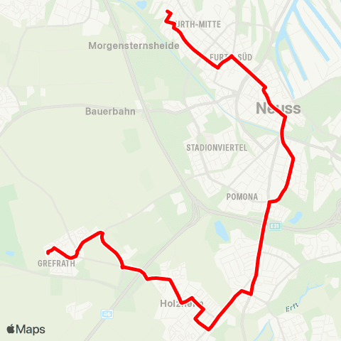 VRR Lukaskrankenhaus - Johanna-Etienne-Krankenhaus ü. Zentrum - Hauptbahnhof map