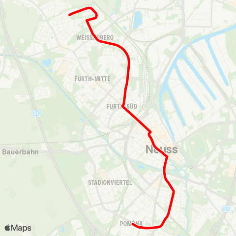 VRR Neuss Hauptbahnhof - Neuss Bernh.-Letterhaus-Str. map