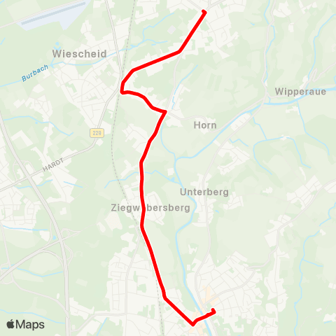 VRR Leichlingen Busbahnhof Leichlingen Bf. - Bethanien - Aufderhöhe - Neu-Löhdorf - Hauptbahnhof map