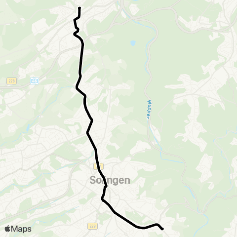 VRR W.-Vohwinkel Bf. - Vohwinkel Schweb. - Gräfrath - Central - Graf-Wilhelm-Platz - Bahnhof Mitte - Krahenhöhe map