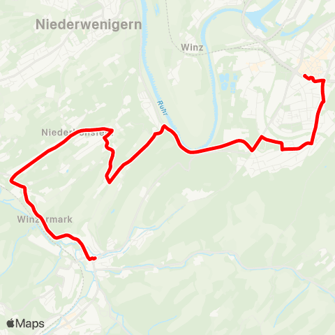 VRR Hattingen - Winzermark - Nierenhof map