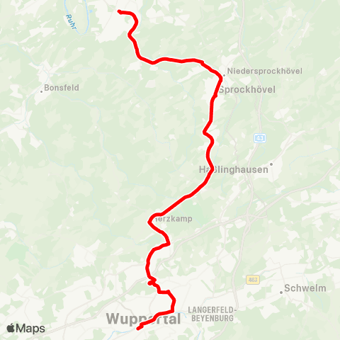 VRR Hattingen - Sprockhövel - Barmen Bf map