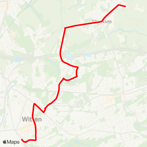 VRR Witten Hbf - Stockum Bruch Wendeschleife map