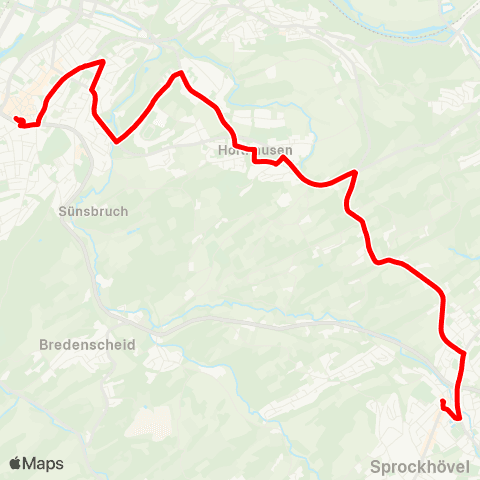 VRR Niedersprockhövel Kirche - Hattingen Mitte map