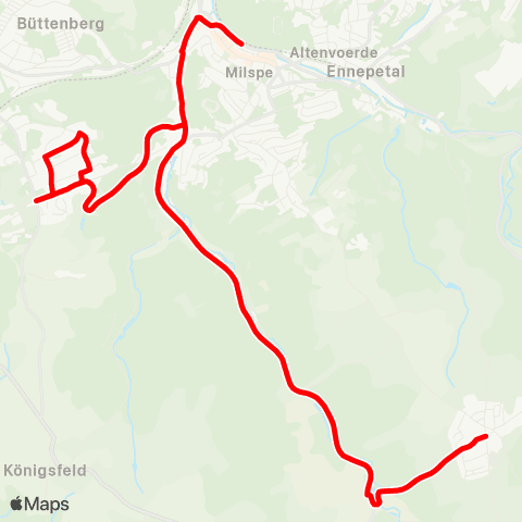 VRR Ennepetal Bus-Bf. - Ennepetal-Oelkinghausen - Ennepetal Rüggeberg map
