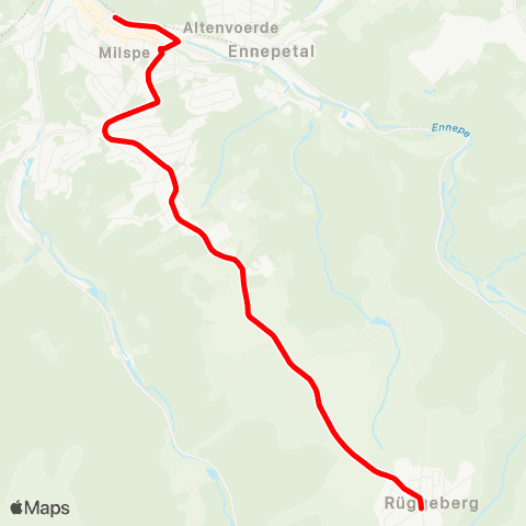 VRR Ennepetal Rüggeberg - Homberge - Ennepetal Bus Bf map